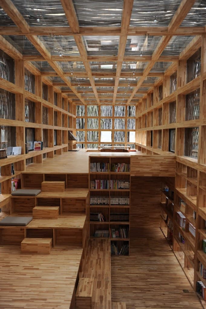 Imagen del interior de la Liyuan Library