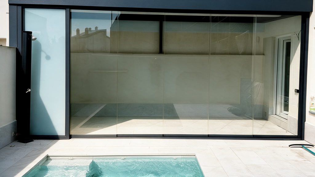 Cortina de cristal corredera instalada por Alurex en una terraza de Illescas, Toledo